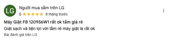 Người dùng đánh giá về máy giặt LG