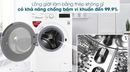 Thiết kế và chất liệu máy giặt LG