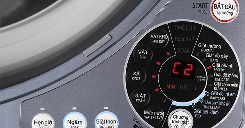 Máy giặt Sharp báo lỗi C2 là gì