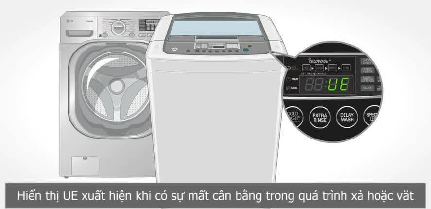 Máy giặt LG cửa ngang báo lỗi UE là gì?