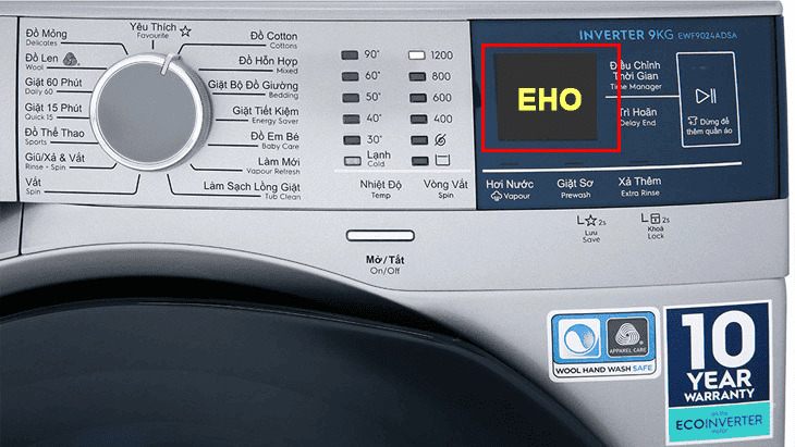 Máy giặt Electrolux báo lỗi EHO