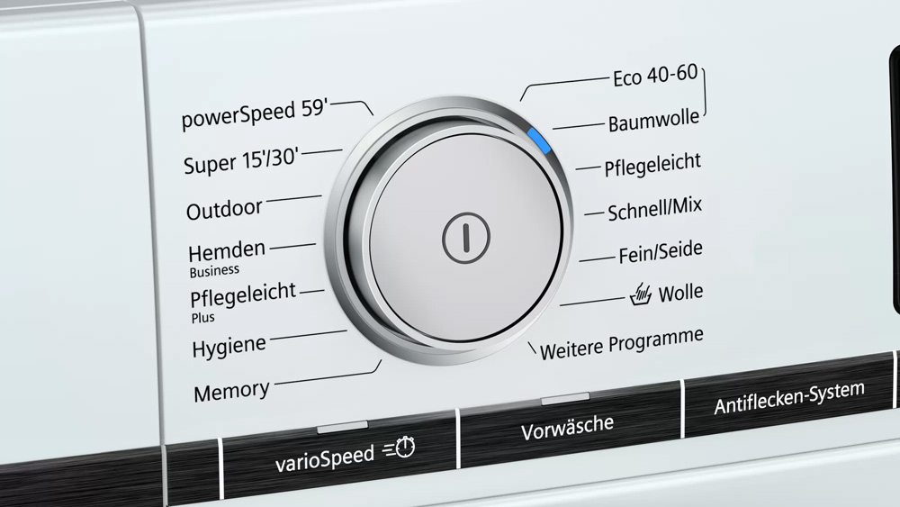 Tìm hiểu bảng điều khiển máy giặt Siemens