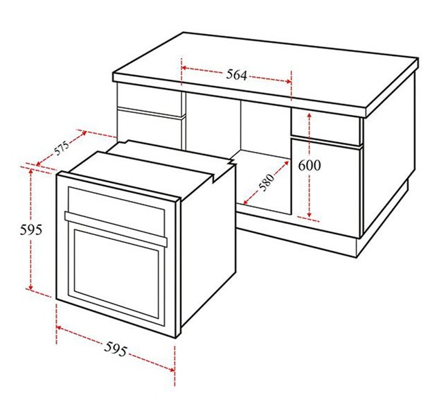 Kích thước lò nướng âm tủ