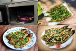 Nướng cà tím bằng lò vi sóng
