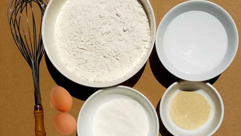Nguyên liệu làm bánh bông lan bằng lò vi sóng