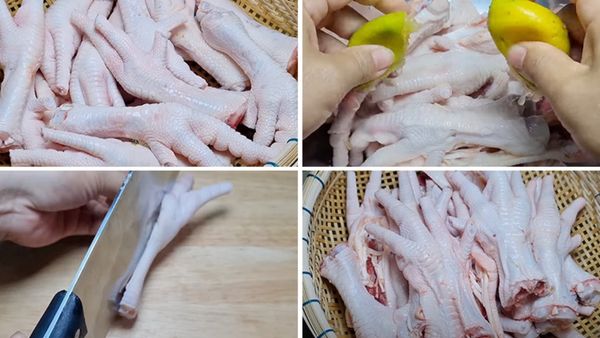 Sơ chế chân gà