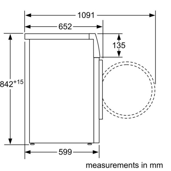 Thông số kỹ thuật cơ bản của máy sấy quần áo Bosch WTH85200GB