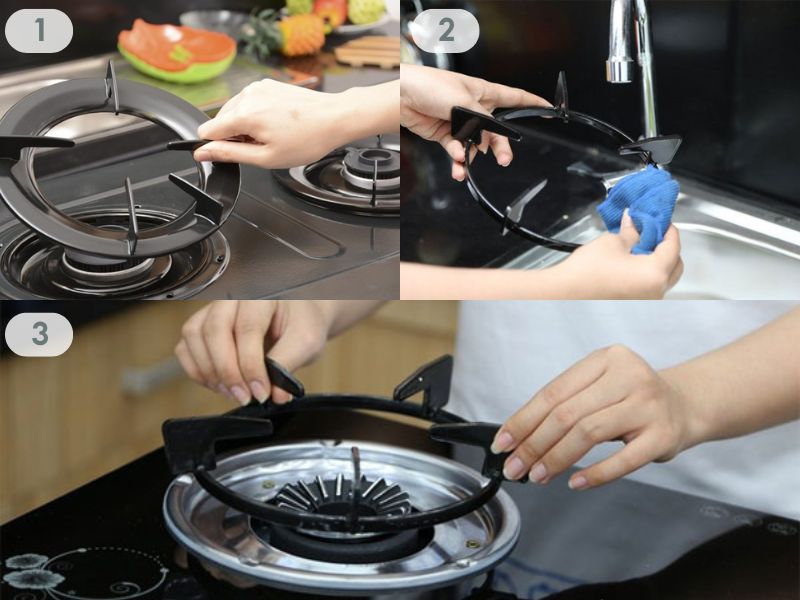 vệ sinh kiềng bếp ga