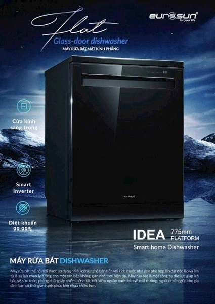 Thiết kế và chất liệu máy rửa bát Eurosun
