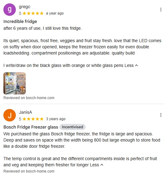  Đánh giá của người dùng về tủ lạnh Bosch