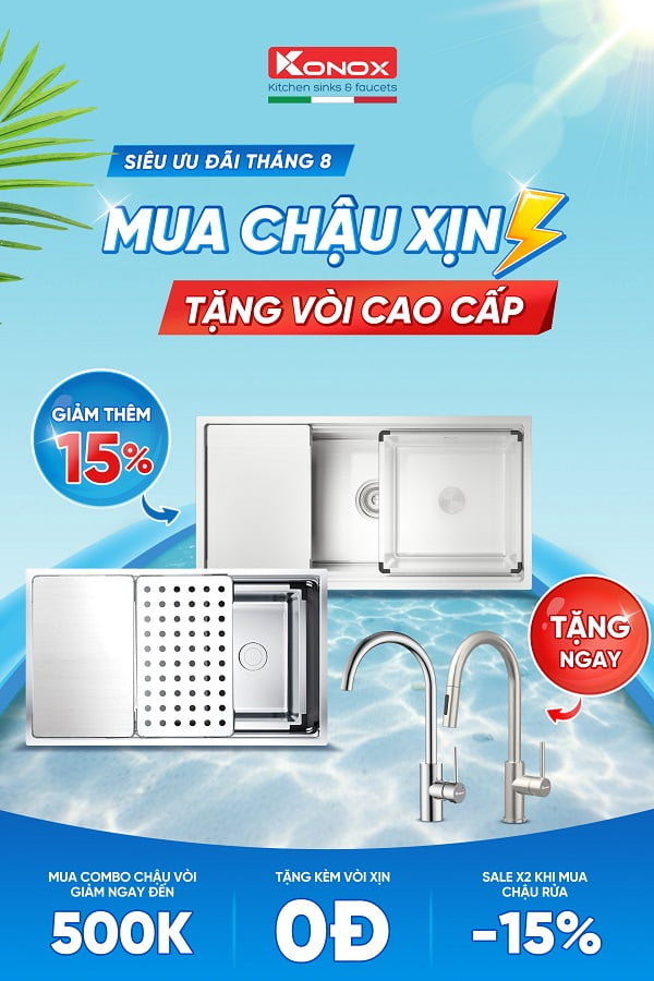 KHUYẾN MẠI CHÀO THÁNG 8 “MUA CHẬU XỊN - TẶNG VÒI CAO CẤP”