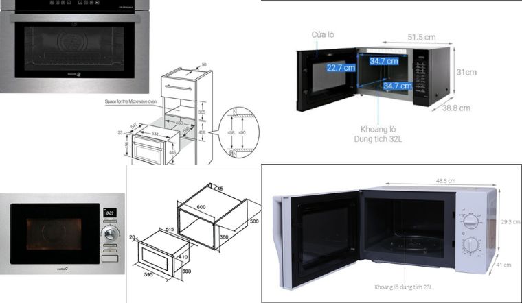 Kích thước lò vi sóng