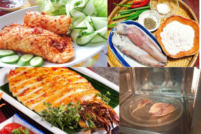 Nướng mực bằng lò vi sóng thơm ngon 