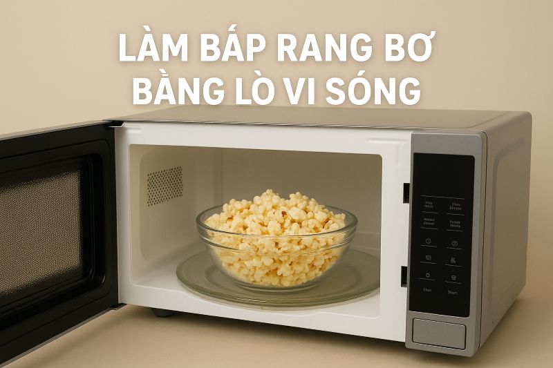Làm bắp rang bơ bằng lò vi sóng nhanh giòn