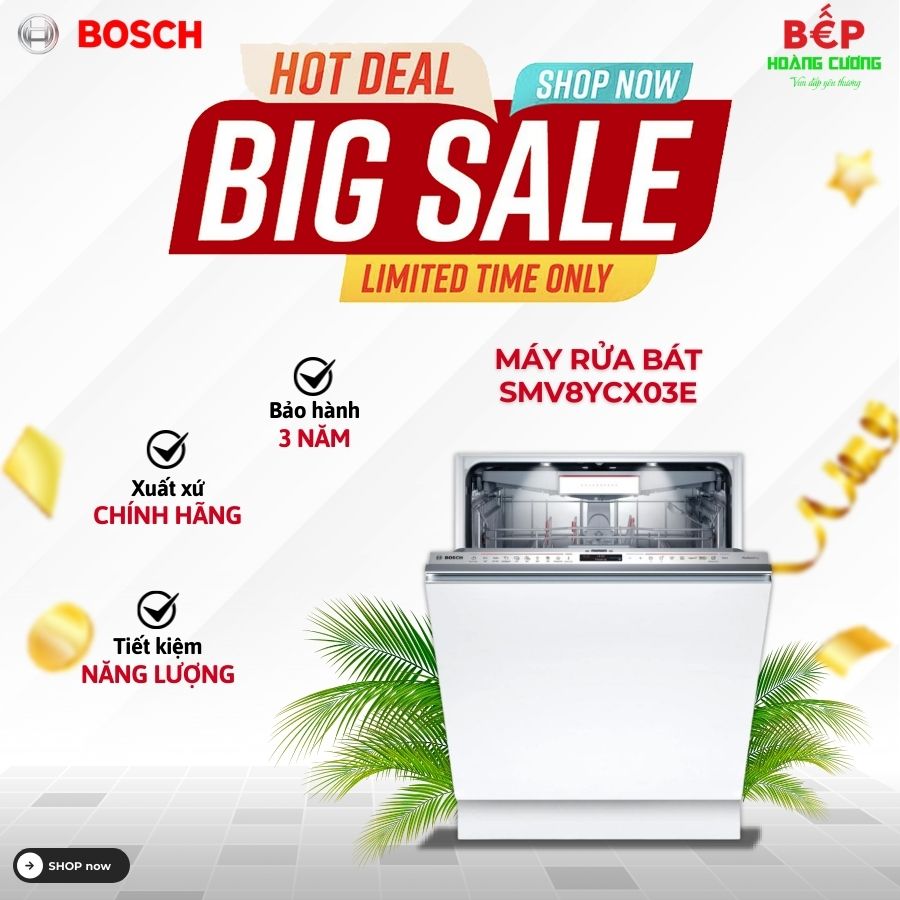 Máy rửa bát Bosch SMV8YCX03E Serie 8