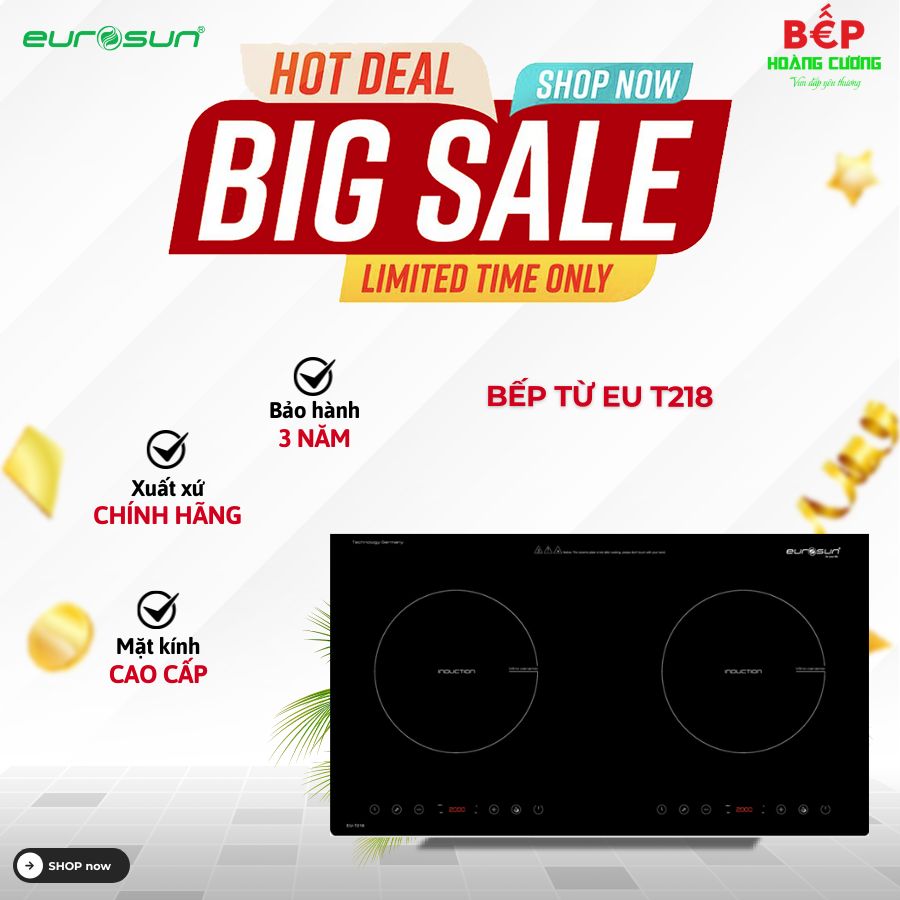 Bếp từ đôi Eurosun EU-T218 lắp âm