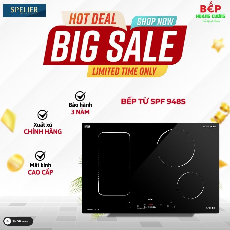 Bếp từ 3 vùng nấu Spelier SPF 948S