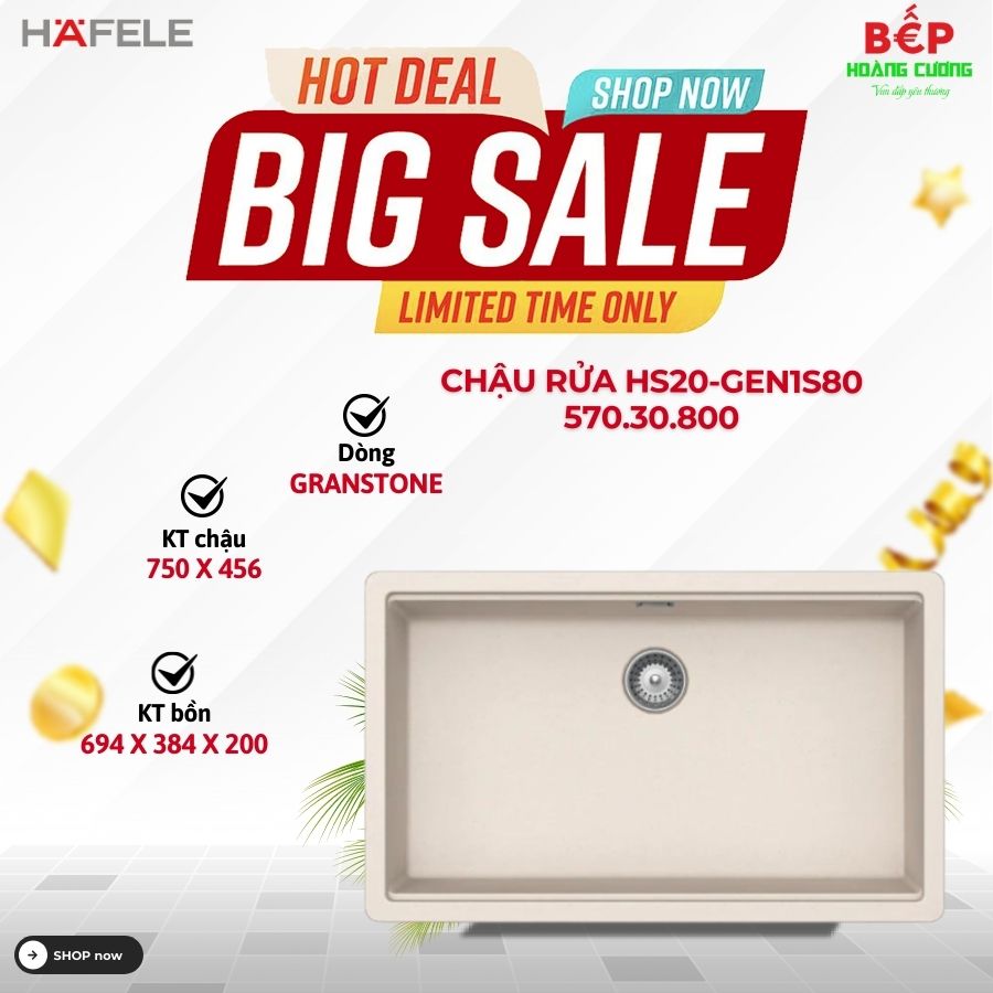Chậu Rửa Hafele HS20-GEN1S80 - màu Kem 570.30.800