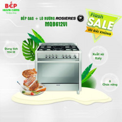 Bếp gas 5 vùng nấu liền lò nướng 90cm Glemgas MQB612VI