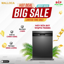 Máy rửa chén độc lập Malloca WQP12-7635BS