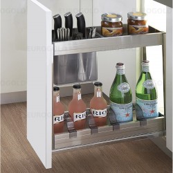Giá chai lọ, dao thớt inox hộp, 2 lớp đáy Eurogold EUB5520