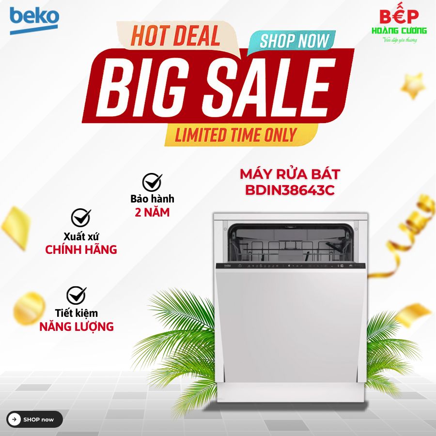 Máy rửa bát độc lập BEKO BDIN38643C