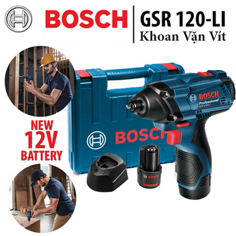 Máy khoan vặn vít dùng pin Bosch Gsr 120-LI