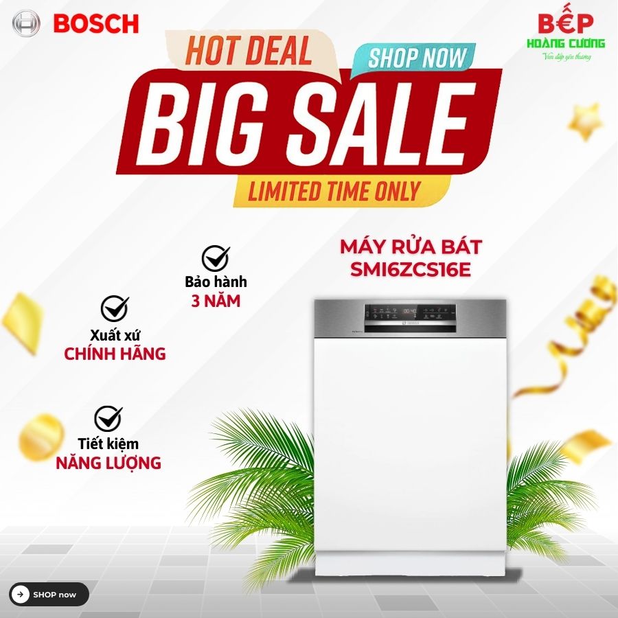 Máy rửa bát bán âm Bosch SMI6ZCS16E Serie 6