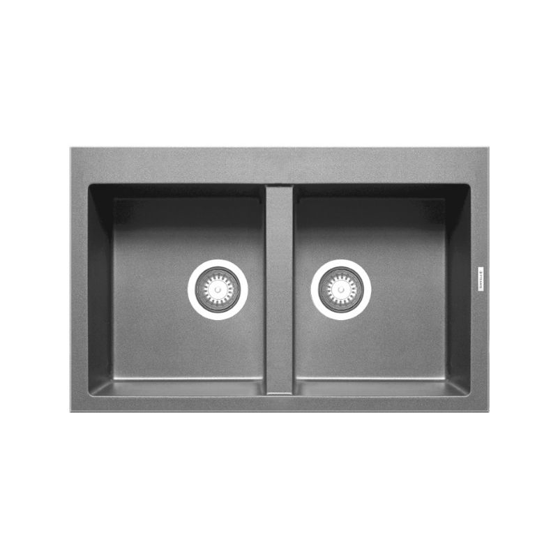 Chậu rửa chén Elica Pyragranite Alazia 2B Iron Grey 070037211