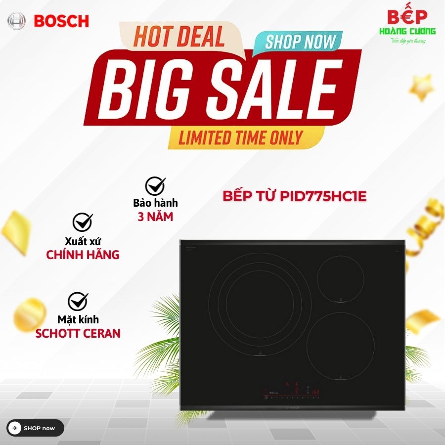 Bếp từ Bosch 3 vùng nấu PID775HC1E lắp âm