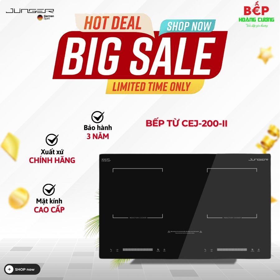 Bếp từ đôi Junger CEJ-200-II lắp âm