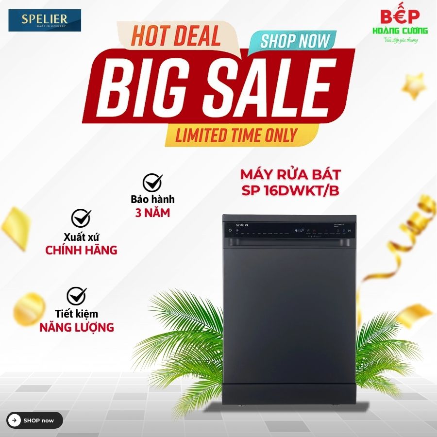 Máy rửa bát độc lập Spelier SP 16DWKT/B