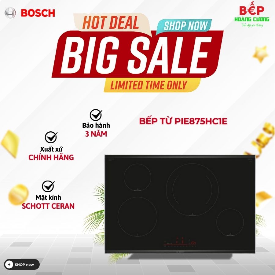 Bếp từ Bosch 4 vùng nấu PIE875HC1E lắp âm