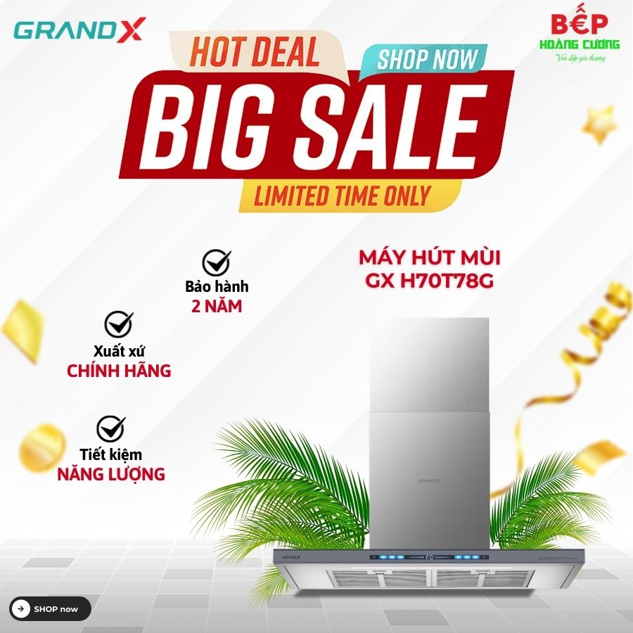 Máy hút mùi áp tường GrandX GX H70T78G