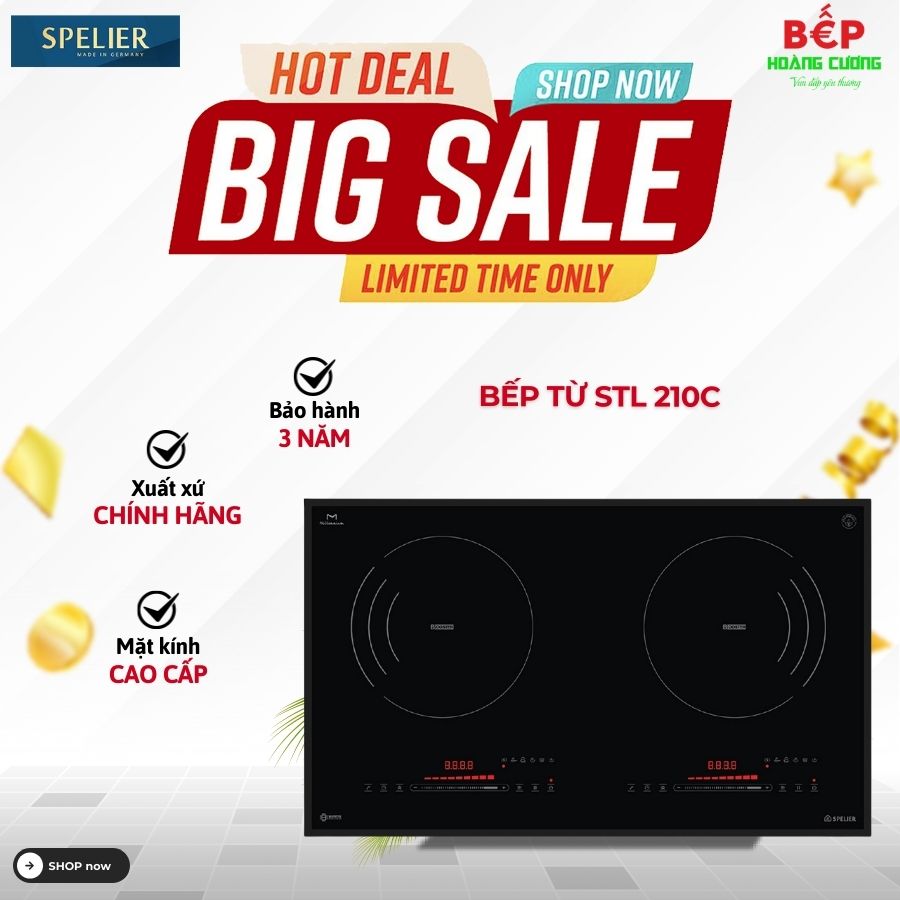Bếp từ đôi Spelier STL 210C lắp âm