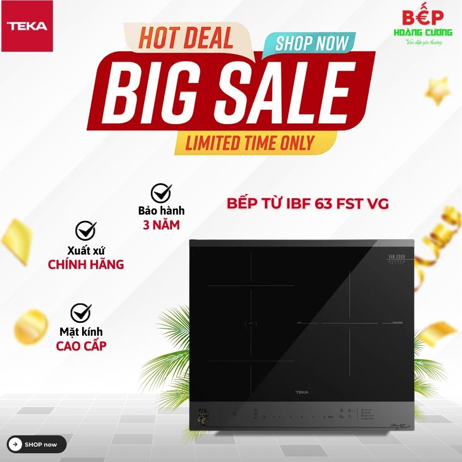 Bếp từ Teka 3 vùng nấu Van Gogh IBF 63 FST VG lắp âm 112510048