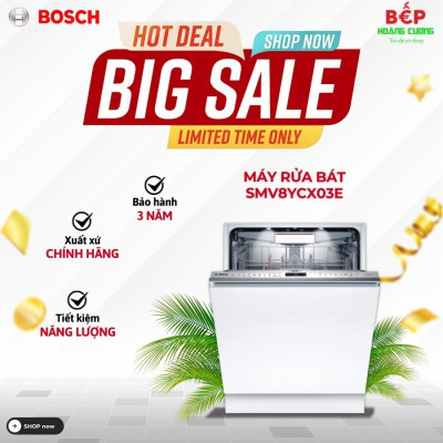 Máy rửa bát Bosch SMV8YCX03E Serie 8