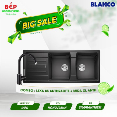 COMBO Chậu rửa Bosch Blanco LEXA 8 S Anthrancite 524980 + Vòi rửa Bosch Blanco MIDA XL Anth