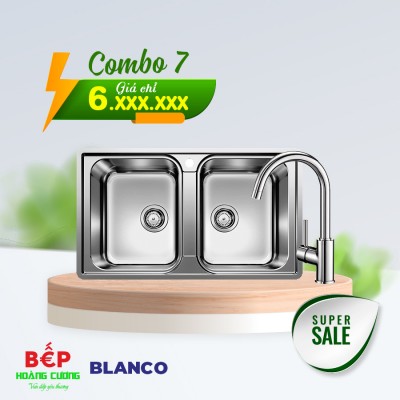 Combo Chậu rửa bát Bosch Blanco LEMIS 8-IF Chrome 237372 + Vòi rửa bát Blanco MIDA Chrome