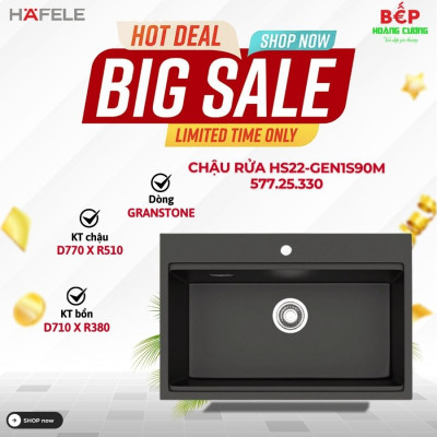 Chậu Rửa Hafele HS22-GEN1S90M - màu Đen 577.25.330
