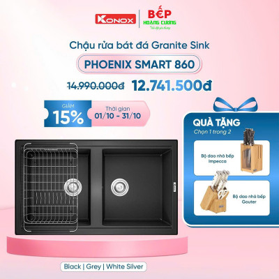 Chậu rửa bát Konox Granite Sink Phoenix Smart 860 - Black