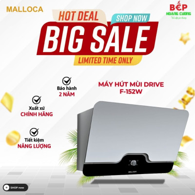 Máy hút khói khử mùi áp tường Malloca DRIVE F-152W