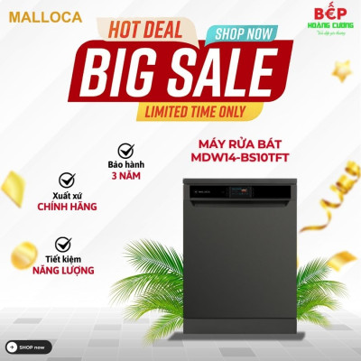 Máy rửa bát độc lập Malloca MDW14-BS10TFT