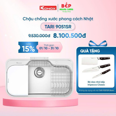 Chậu rửa bát inox 1 hố Konox TARI 9051SR