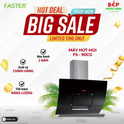 Máy hút mùi gắn tường Faster FS 90CG Đen
