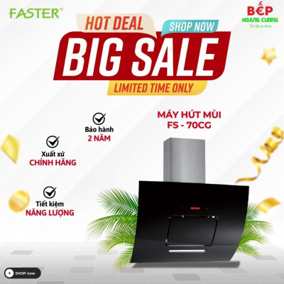 Máy hút mùi gắn tường Faster FS 70CG Đen
