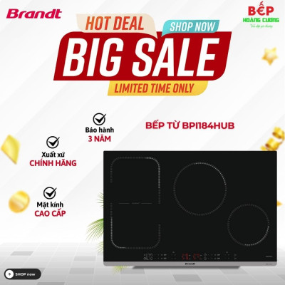 Bếp từ Brandt 4 vùng nấu BPI184HUB lắp âm