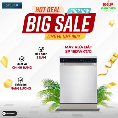 Máy rửa bát độc lập Spelier SP 16DWKT/G