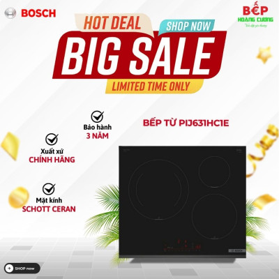 Bếp từ Bosch 3 vùng nấu PIJ631HC1E lắp âm