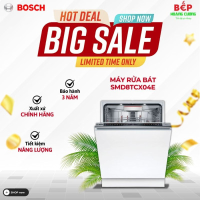 Máy rửa bát âm tủ Bosch SMD8TCX04E Serie 8